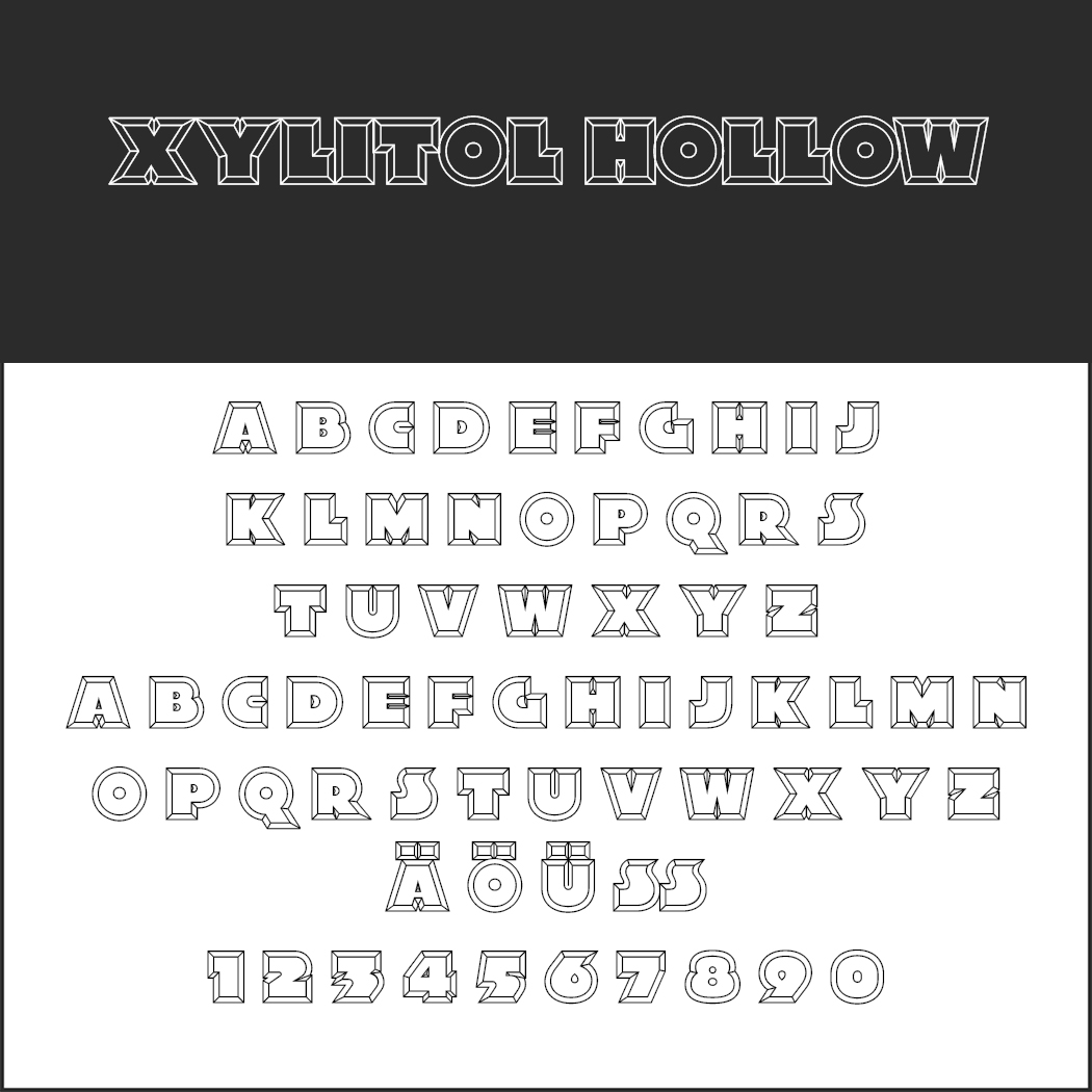 3D font Xylitol Hollow width=